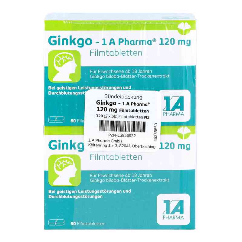 Ginkgo 1a Pharma 120 mg Filmtabletten 120 stk von 1 A Pharma GmbH PZN 13856932