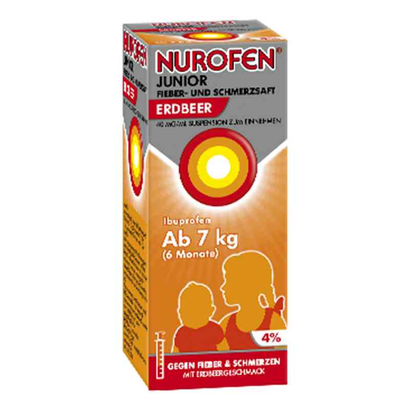Nurofen Junior Fieber- und Schmerzsaft Erdbeer 40mg/ml 100 ml von Reckitt Benckiser Deutschland PZN 07776471