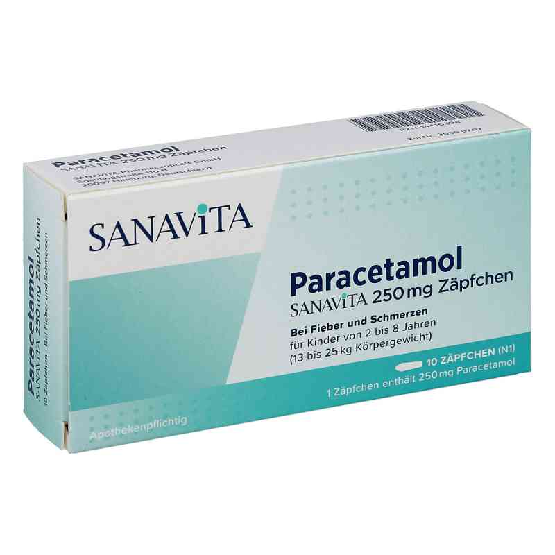 Paracetamol Sanavita 250 mg Zäpfchen 10 stk von  PZN 14416394