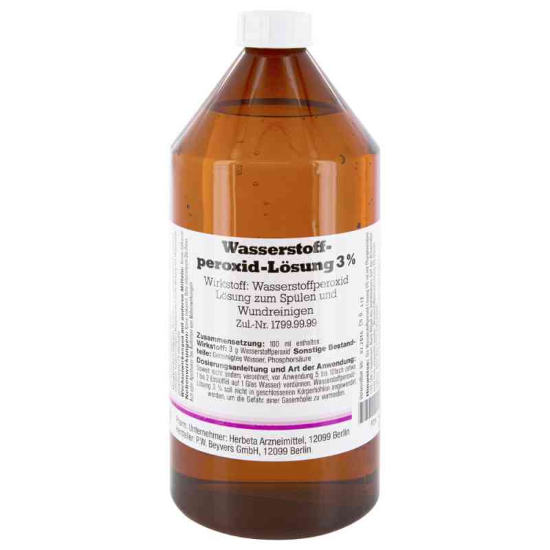 Wasserstoffperoxid Lösung 3% 1000 ml von P.W. Beyvers GmbH PZN 04652521