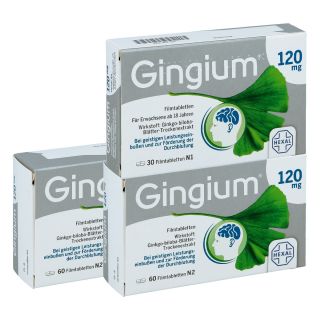 2x Gingium 120mg (60stk) + Gingium (30stk) 1 Pck von Hexal AG PZN 08130218