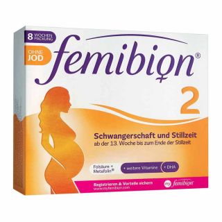 Femibion 2 Schwangerschaft+stillzeit ohne Jod Tab. 2X60 stk von Merck Selbstmedikation GmbH PZN 15200041
