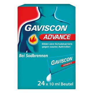 Gaviscon Advance Pfefferminz 1000mg/200mg Dosierbeutel 24X10 ml von Reckitt Benckiser Deutschland PZN 02240777