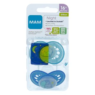 Mam Night Silikon 16+ Monate für Jungen 2 stk von MAM Babyartikel GmbH PZN 12669518