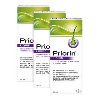 Priorin Liquid Pumplösung bei Haarausfall 3x50 ml von Bayer Vital GmbH PZN 08100496