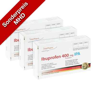 Ibuprofen 400mg von apo-discounter.de 3x20 stk von Inter Pharm Arzneimittel GmbH PZN 08100820