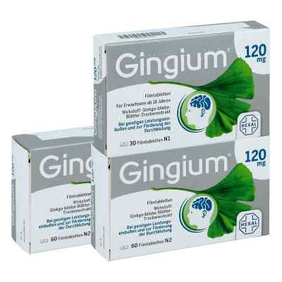 2x Gingium 120mg (60stk) + Gingium (30stk) 1 Pck von Hexal AG PZN 08130218