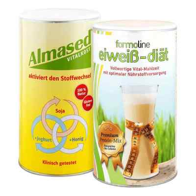 Almased Vitalkost und Formoline Eiweiss Diät Pulver 980 g von Certmedica International GmbH PZN 08130056
