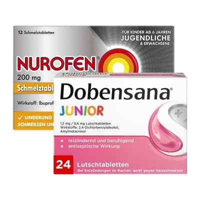Dobensana Junior Lutschtabletten 24 Stück / Nurofen 200mg 12 Stü 1 stk von Reckitt Benckiser Deutschland PZN 08100049