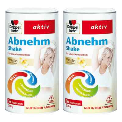 Doppelherz Abnehm Shake Vanille 2er Paket 2X500 g von Queisser Pharma GmbH & Co. KG PZN 08100107