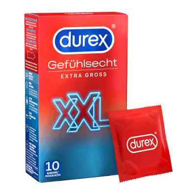 Durex Gefühlsecht extra gross Kondome 10 stk von Reckitt Benckiser Deutschland PZN 06730343