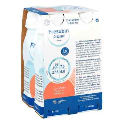 Fresubin Original Drink Pfirsich Trinkflasche 4X200 ml von Fresenius Kabi Deutschland Gmb PZN 00041358