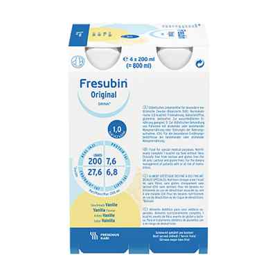 Fresubin Original Drink Vanille Trinkflasche 4X200 ml von Fresenius Kabi Deutschland Gmb PZN 00026324