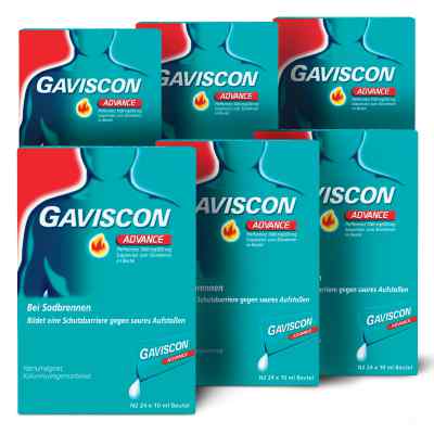 Gaviscon Advance Pfefferminz 1000mg/200mg Dosierbeutel 6x24x10 ml von Reckitt Benckiser Deutschland PZN 08100023