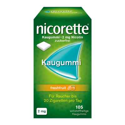 Nicorette 2mg freshfruit 105 stk von Johnson & Johnson GmbH (OTC) PZN 01639595