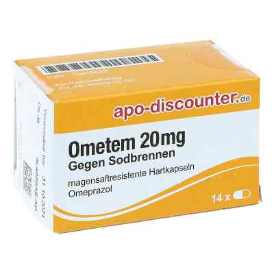 Ometem 20mg gegen Sodbrennen Omeprazol von apo-discounter.de 14 stk von  PZN 08100806