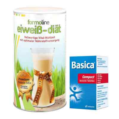 Paket Formoline Eiweiss-Diät Pulver (480 g) + Basica compact Tab 1 Pck von Certmedica International GmbH PZN 08130253