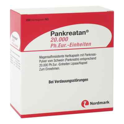 Pankreatan 20.000 Ph.eur.-einheiten msr.Hartkaps. 200 stk von NORDMARK Arzneimittel GmbH & C PZN 15427431