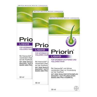 Priorin Liquid Pumplösung bei Haarausfall 3x50 ml von Bayer Vital GmbH PZN 08100496