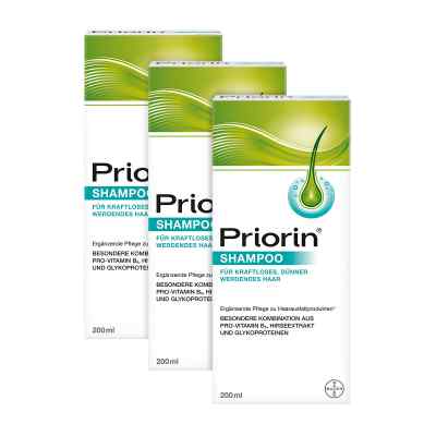 Priorin Shampoo bei Haarausfall und dünner werdendes Haar 3x200 ml von Bayer Vital GmbH PZN 08100044