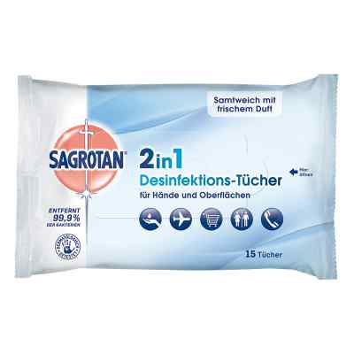 Sagrotan 2in1 Desinfektions-tücher 15 stk von Reckitt Benckiser Deutschland PZN 11101081