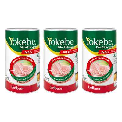 Yokebe Erdbeer Pulver 3X500 g von Naturwohl Pharma GmbH PZN 08100451