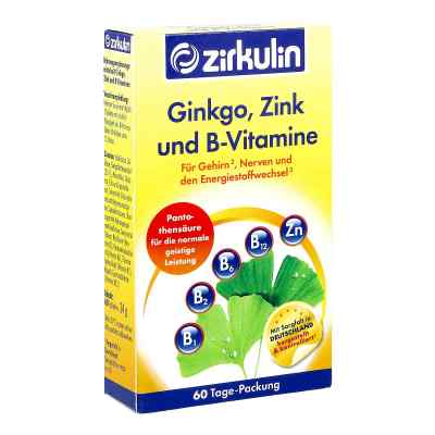 Zirkulin Ginkgo Zink und B-vitamine Filmtabletten 60 stk von DISTRICON Vertriebsgesellschaf PZN 13567211